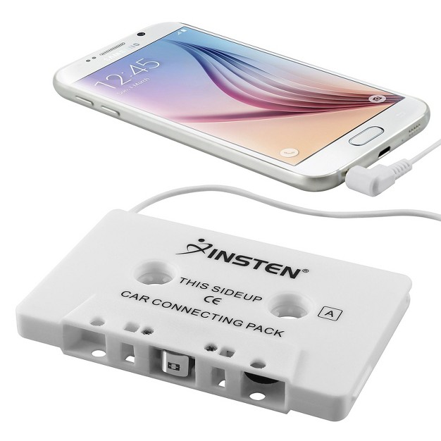 Insten Universal Car Audio Cassette Adapter White For Apple Iphone 6 5  Galaxy S5 S4 Note 3 Lg G3 G2 Nexus 5 Htc