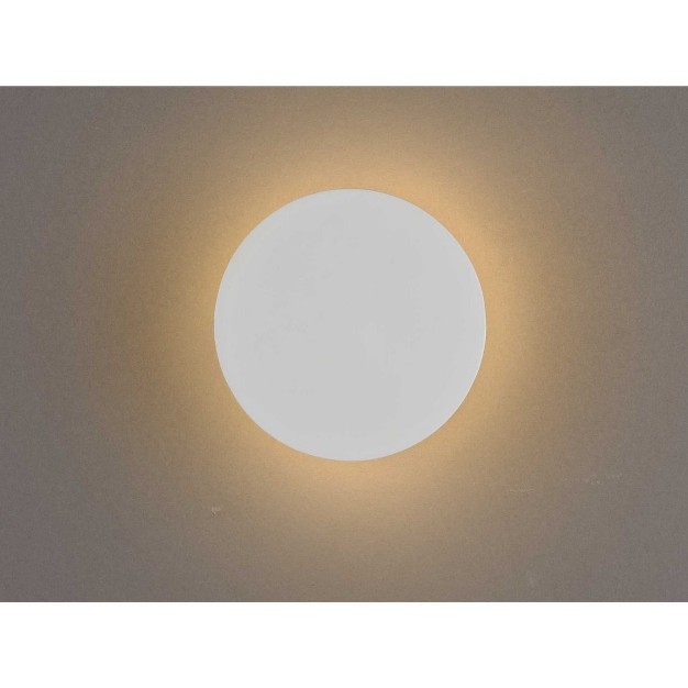 Progress Lighting Z 2020 1 light Satin White Led Modern Outdoor Round Wall Light With Shade