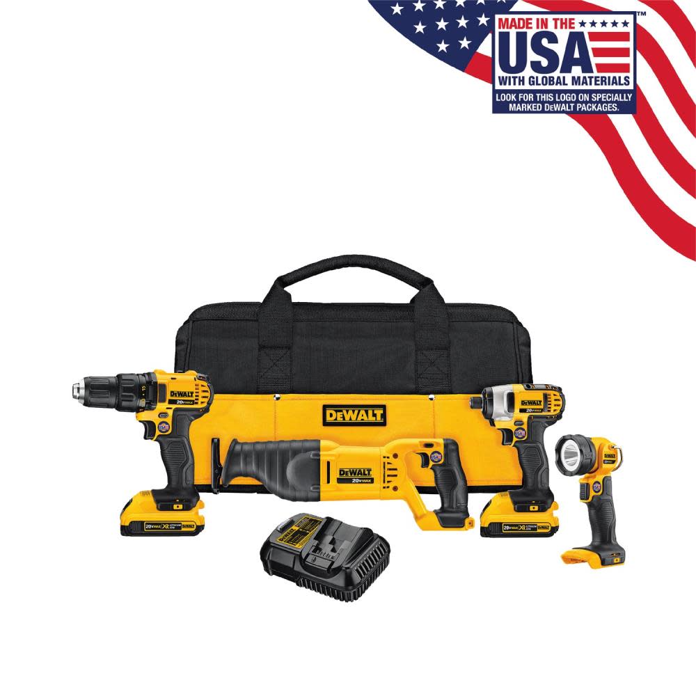 DEWALT 4-Tool 20-Volt Max Lithium Ion Cordless Combo Kit DCK420D2 from DEWALT