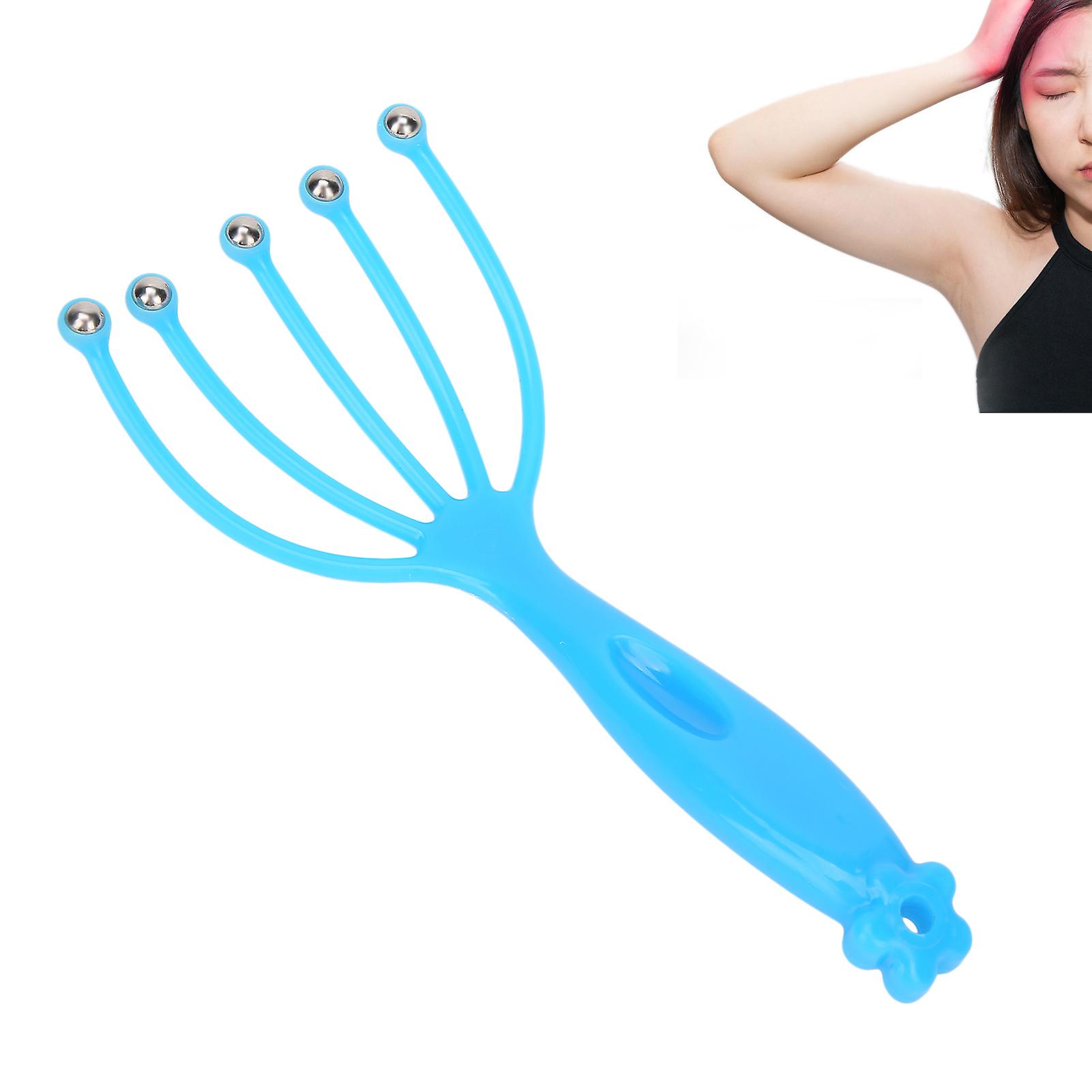 Scalp Massager Handheld Deep Relaxation Fatigue Relieve Head Scalp Massager Toolblue