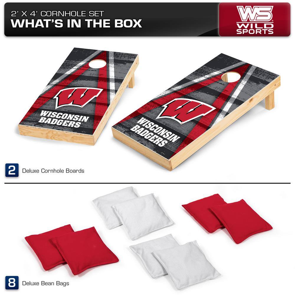 Wild Sports Wisconsin Badgers 24 in. W x 48 in. L Cornhole Bag Toss 1-16047-VT862XD