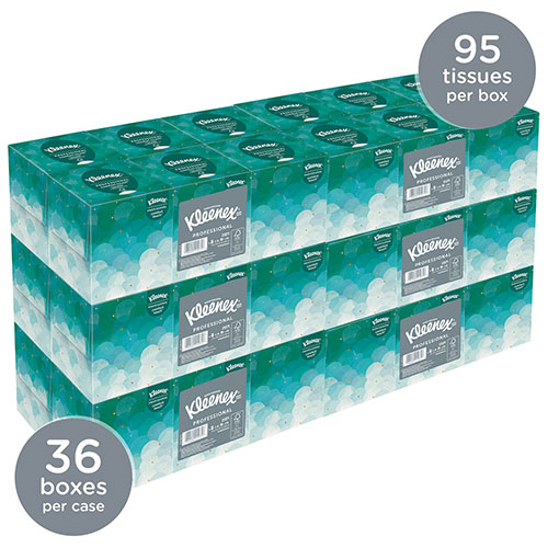 Kimberly-Clark Kleenex Professional Facial Tissue Cube for Business (21271) | Upright Face Tissue Box， 6 Bundles