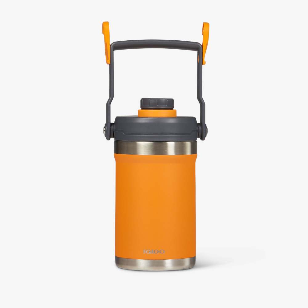 Igloo Sports Water Jug Reusable Stainless Steel Orange 1/2 Gallon ;