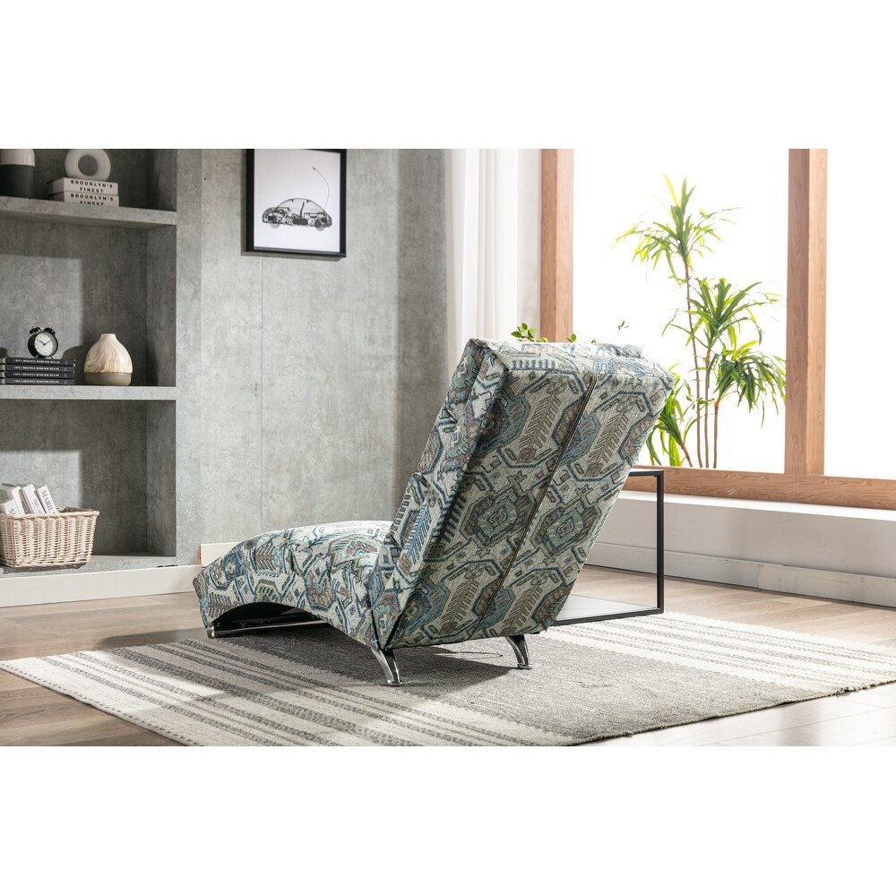 Modern Linen Chaise Lounge Chair Indoor Long Lounger for Living Room Office