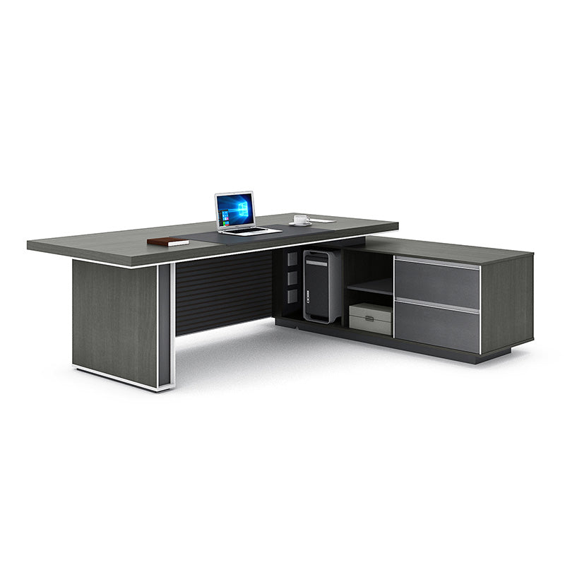 MATEES Executive Desk Reversible  2.4M - Grey/ Brown