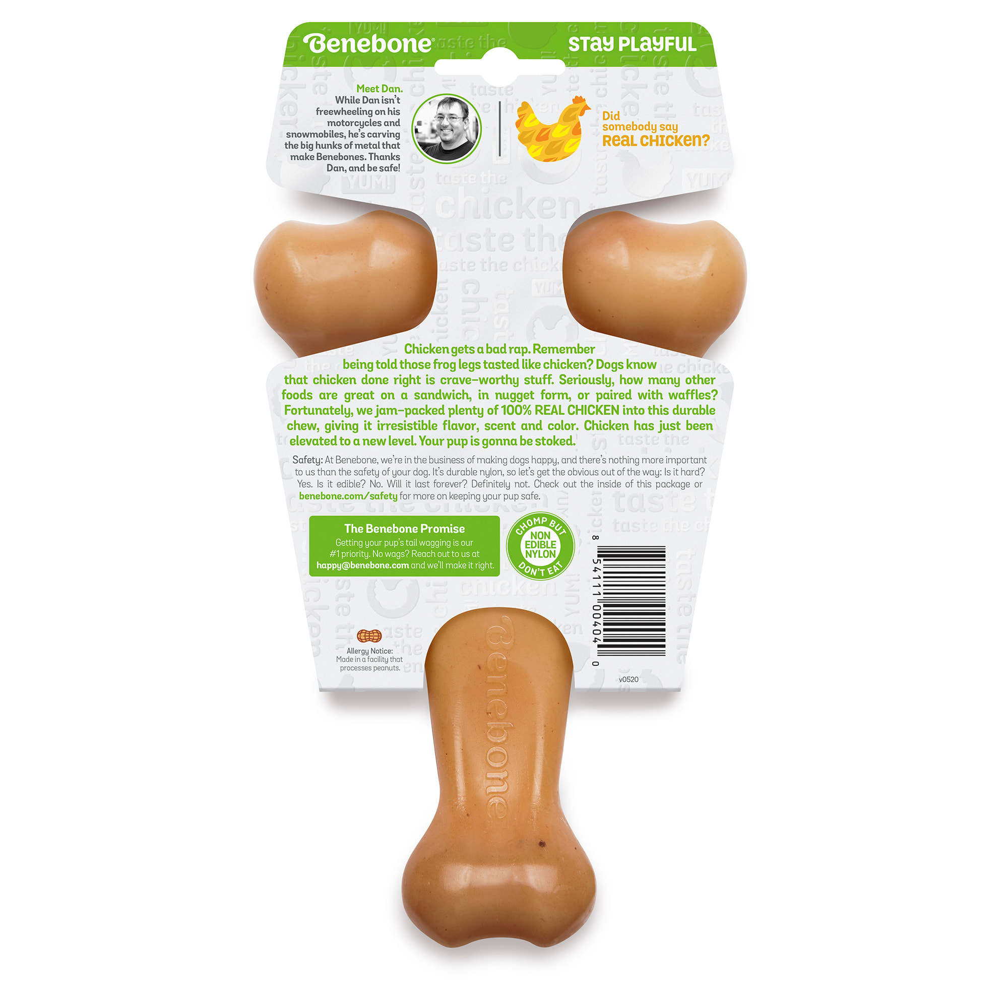 Benebone Chicken Flavored Wishbone Chew Toy For Dog， Small