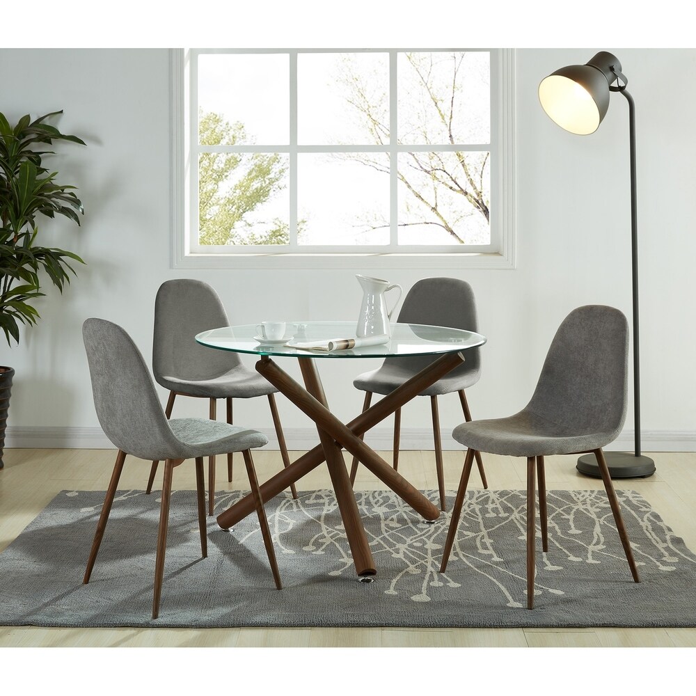 5 Pc Round Contemporary Dining Set