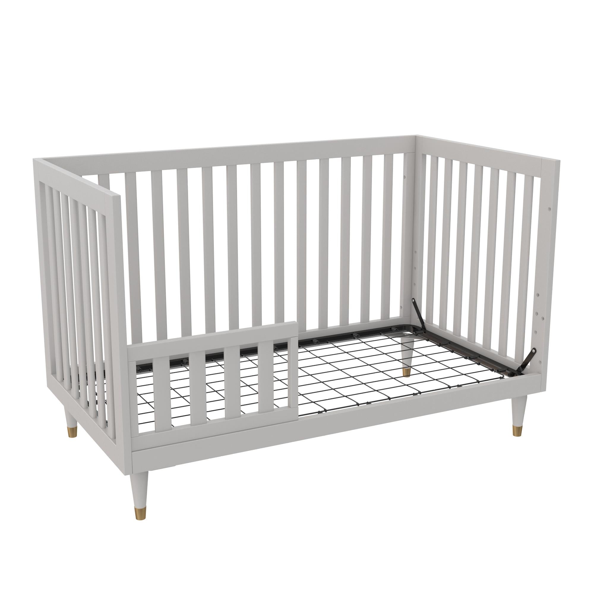 Little Seeds Rowan Valley Flint 3 in 1 Crib, Gray with Metal Legs