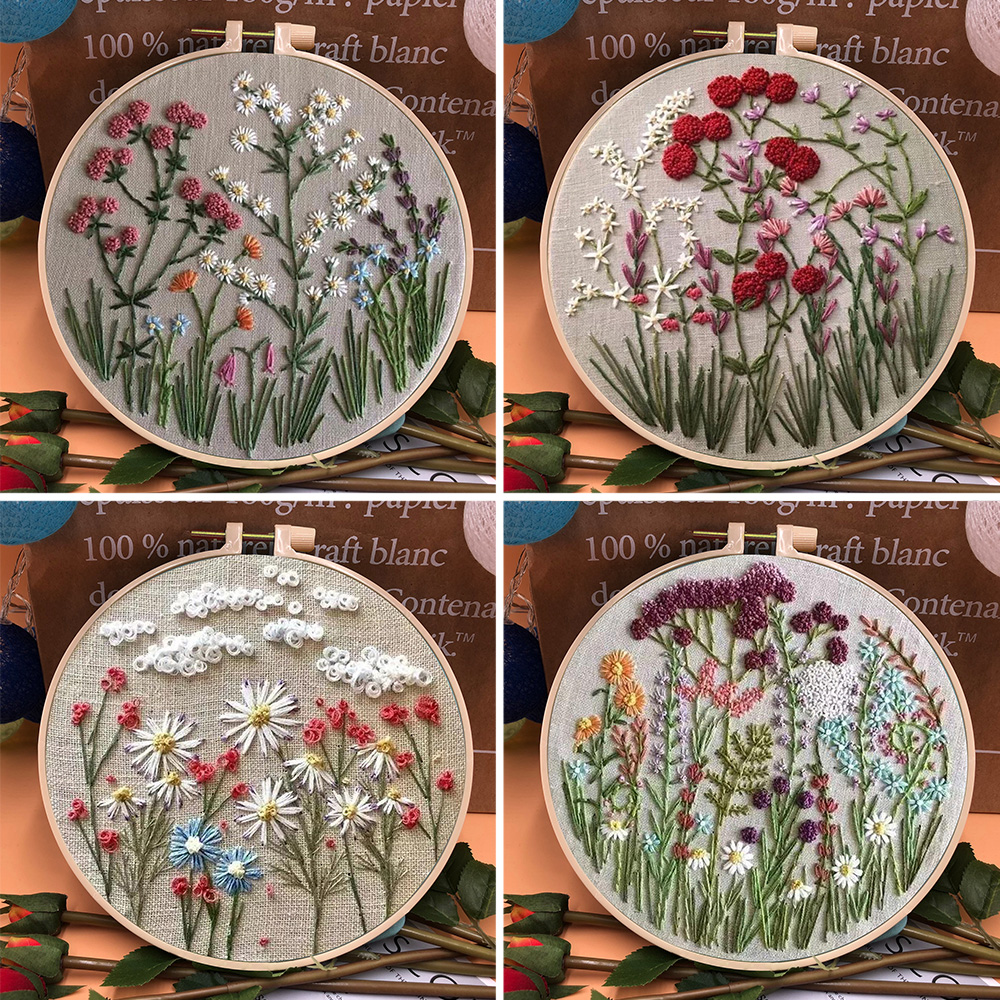 47% OFF - Perfect Gift - Embroidery  Hoop Flower Kit for Beginner