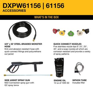 DW 4400 PSI 4.0 GPM Gas Cold Water Pressure Washer with DW 420cc Engine DXPW61156