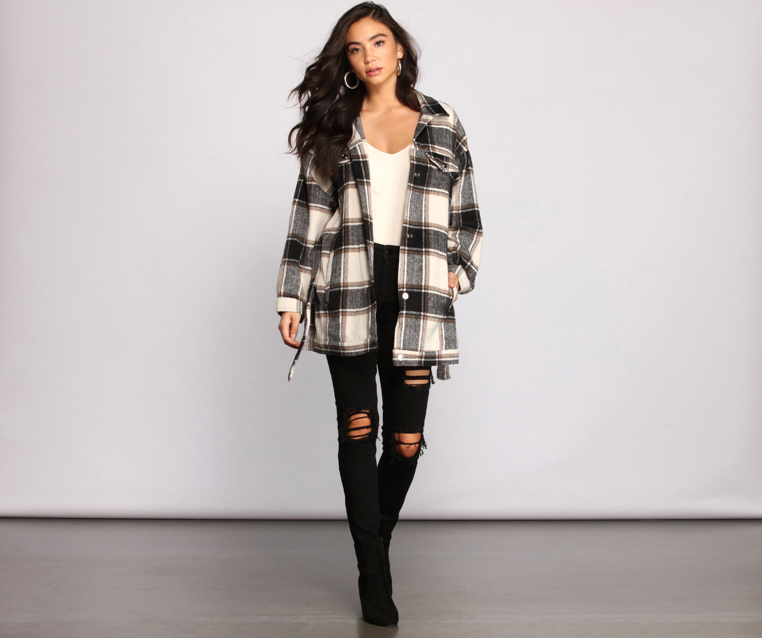 The One Belted Flannel Shacket