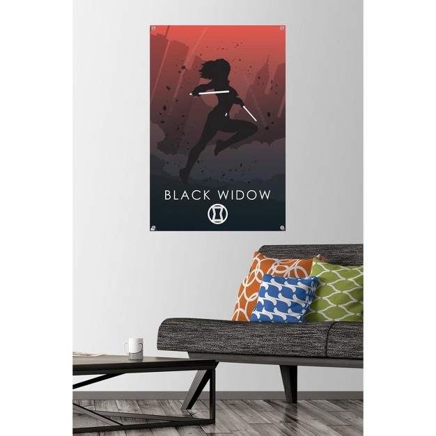 Trends International Marvel Heroic Silhouette Black Widow Unframed Wall Poster Prints