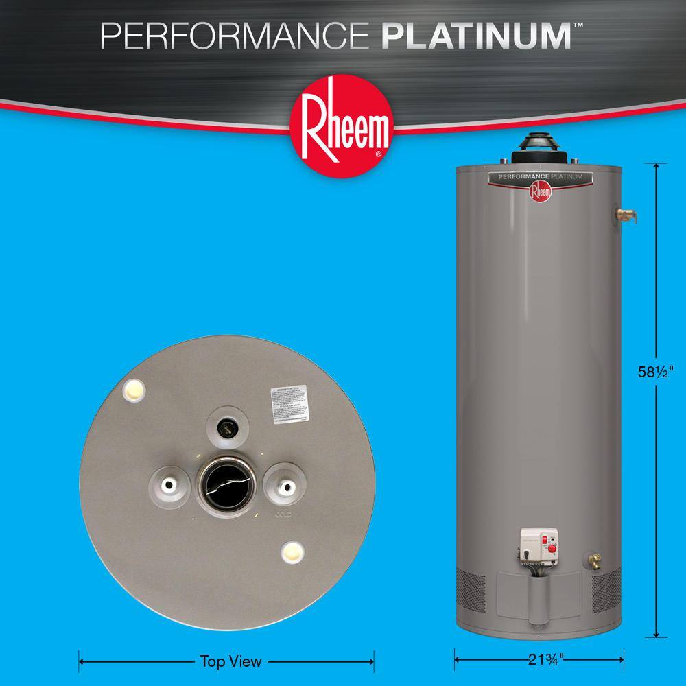 Rheem Performance Platinum 50 Gal. Tall 12 Year 40000 BTU Natural Gas Tank Water Heater XG50T12DM40U0