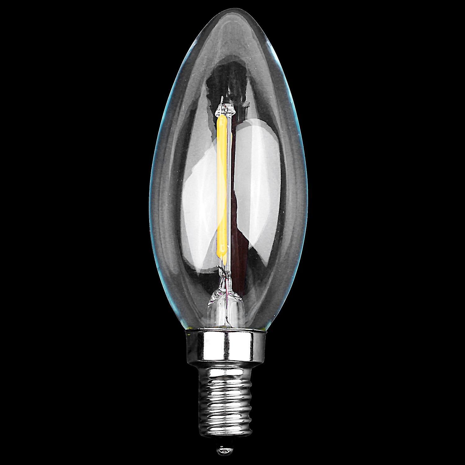 Dimmable E12 2w Cob Candle Flame ment Led Light Bulb Lamp 10*3.5cm