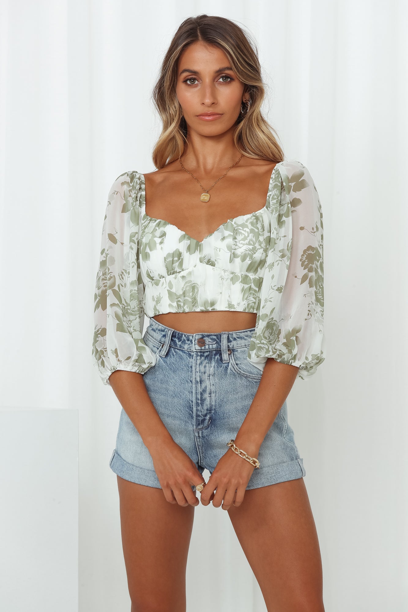 Pretty Polly Crop Top Green