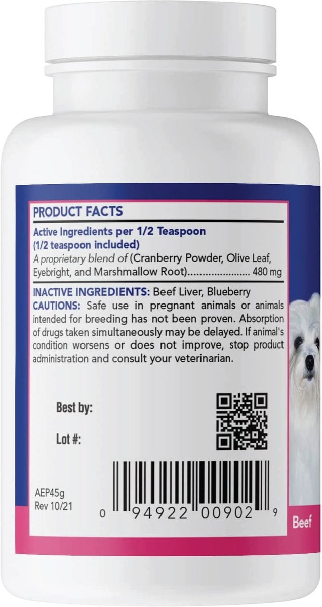 Angels' Eyes Plus Beef Flavored Powder Tear Stain Supplement for Dogs and Cats