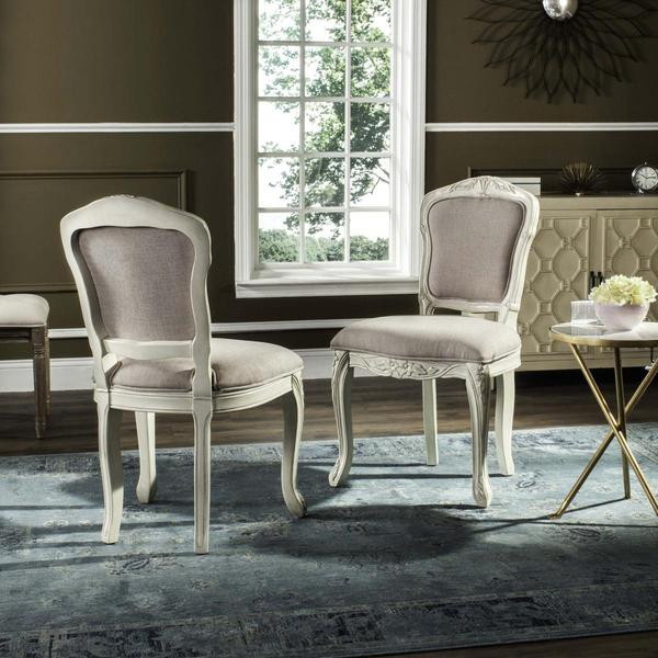 Glenda Leg 37  x27 x27French Upholstered Side Chair set of 2 Taupe / Antique Beige   French Country   Dining Chairs   by Love Sofa  Houzz