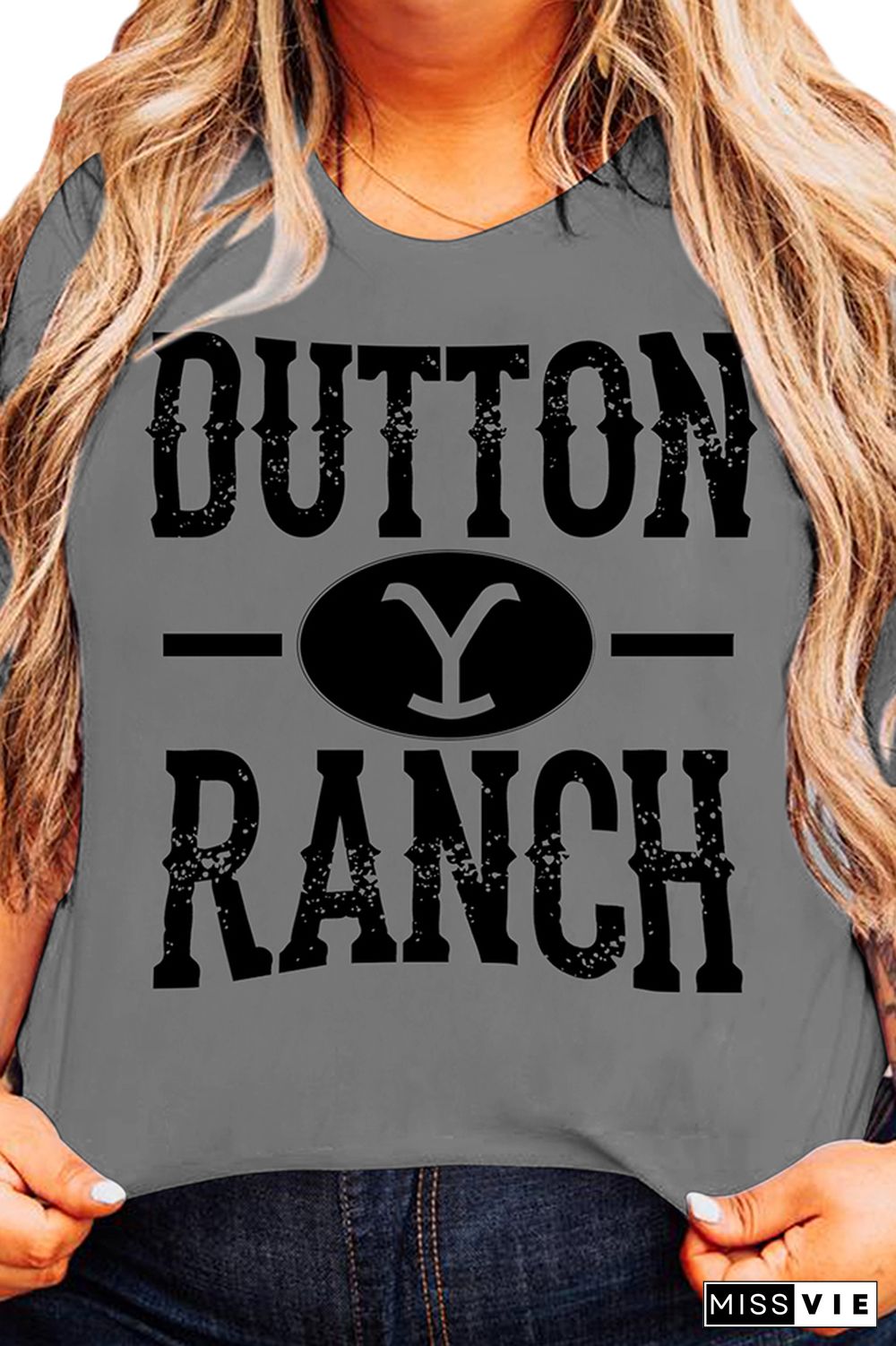 OUTTON RANCH Print Graphic Tees for Women Wholesale Short Sleeve T shirts Top