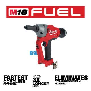 MW M18 FUEL ONE-KEY 18-Volt Lithium-Ion Cordless Rivet Tool with (2) M18 HIGH OUTPUT 3.0 Ah Batteries 2660-20-48-11-1837