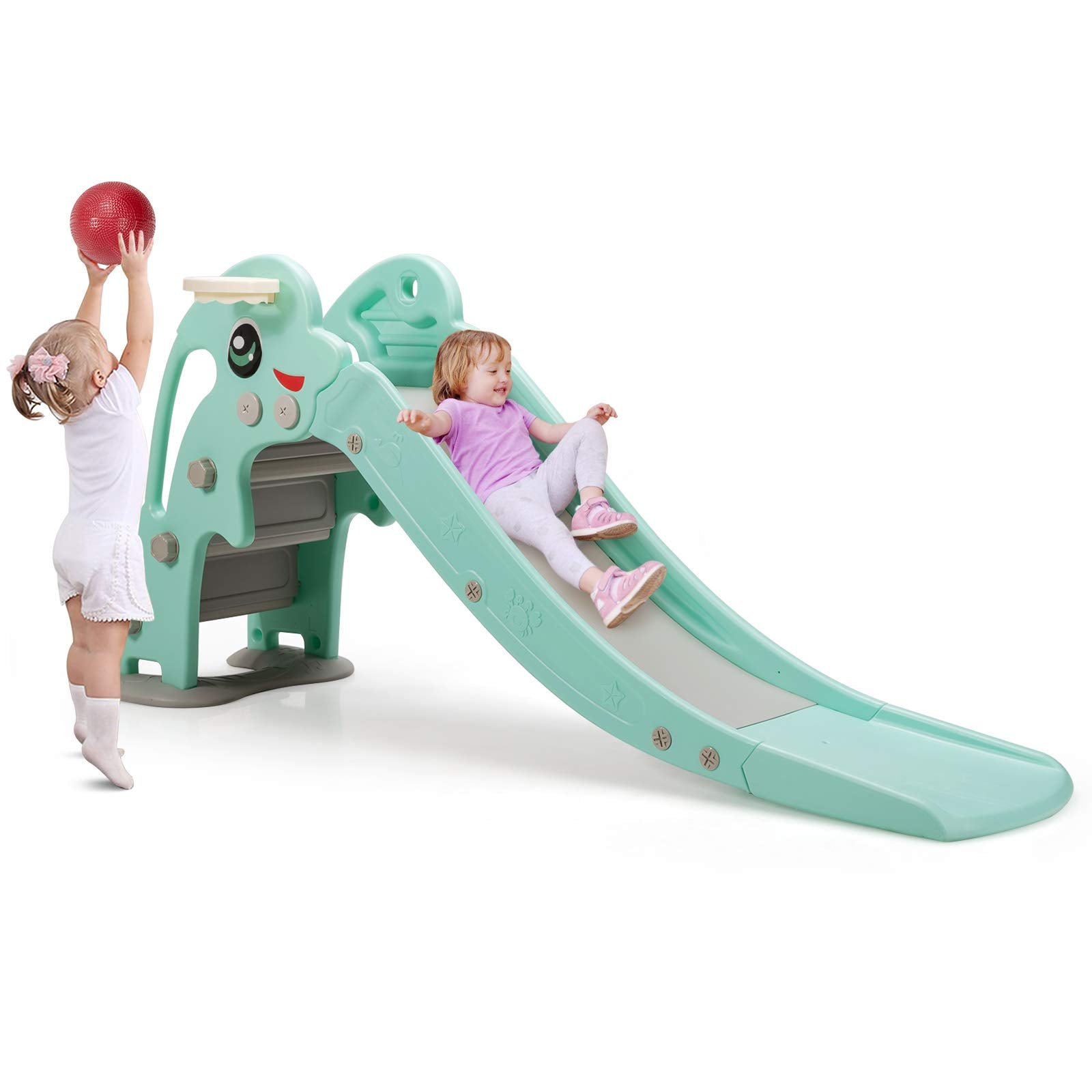 BABY JOY 3 in 1 Slide for Kids, Toddler Large Play Climber Slide PlaySet with Extra Long Slipping Slope