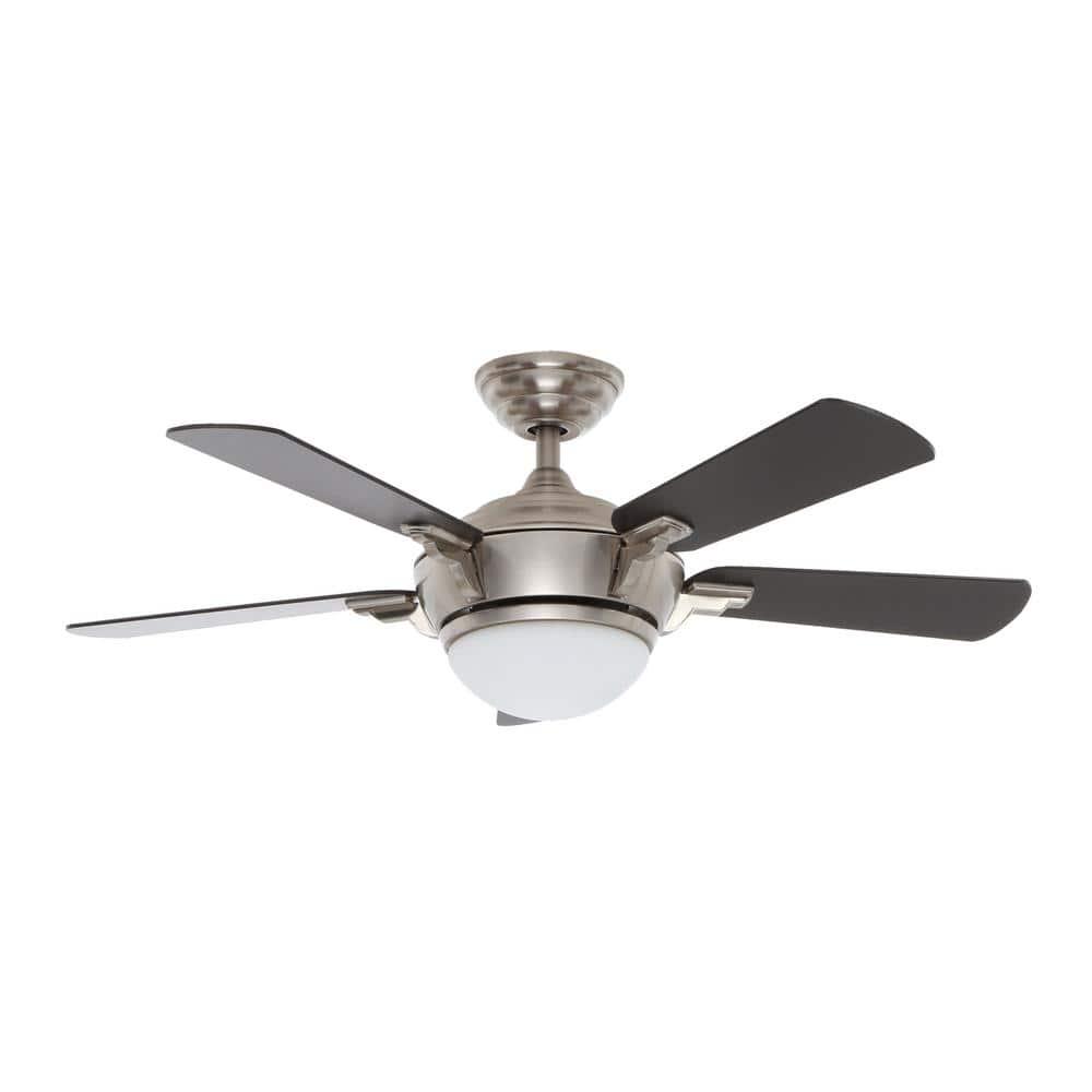 Hampton Bay Midili 44 in Indoor LED Brushed Nickel Dry Rated Ceiling Fan with 5 Reversible Blades Light Kit and Remote Control