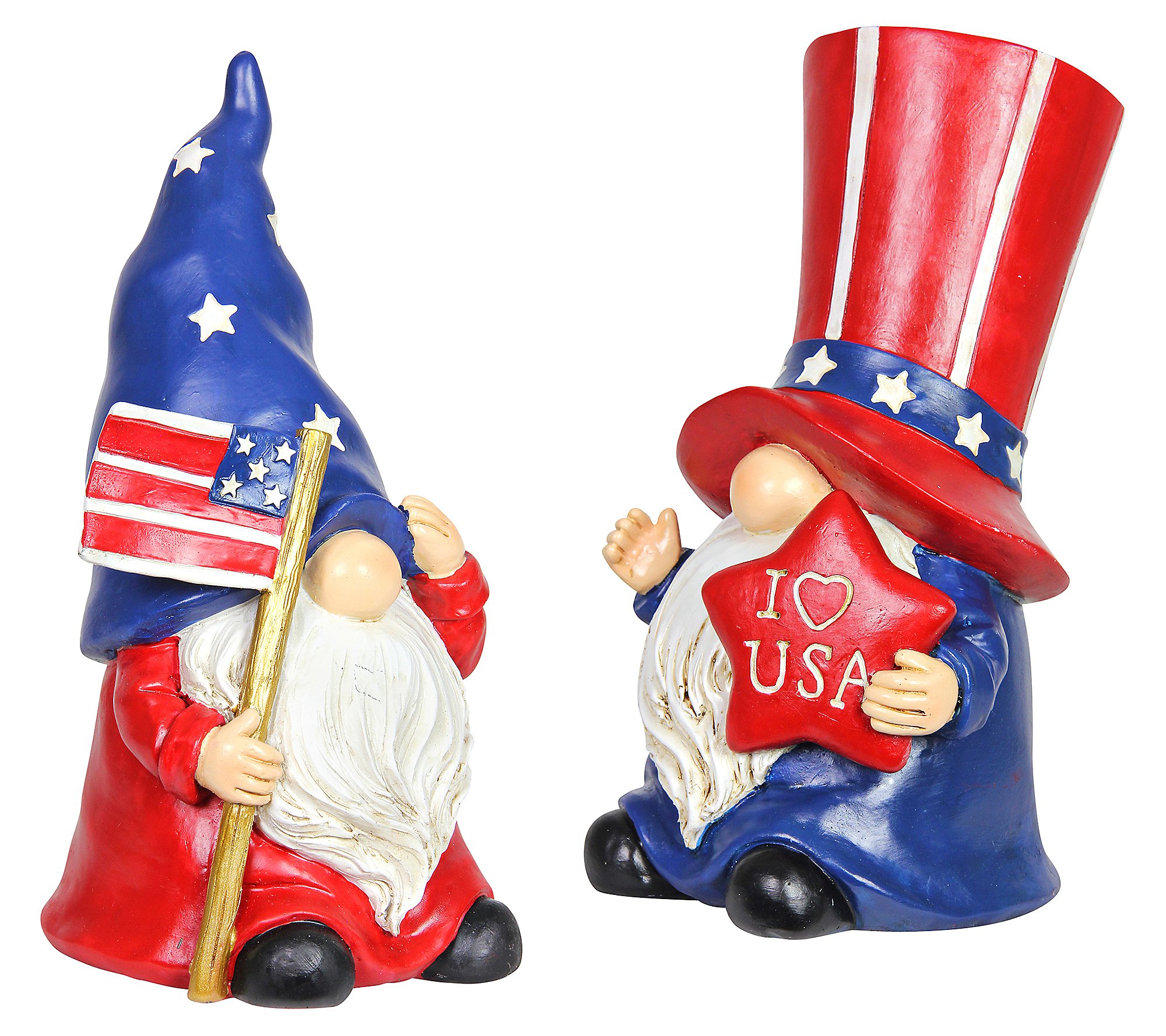 Exhart 2-Piece Patriotic Gnome Statue Asst