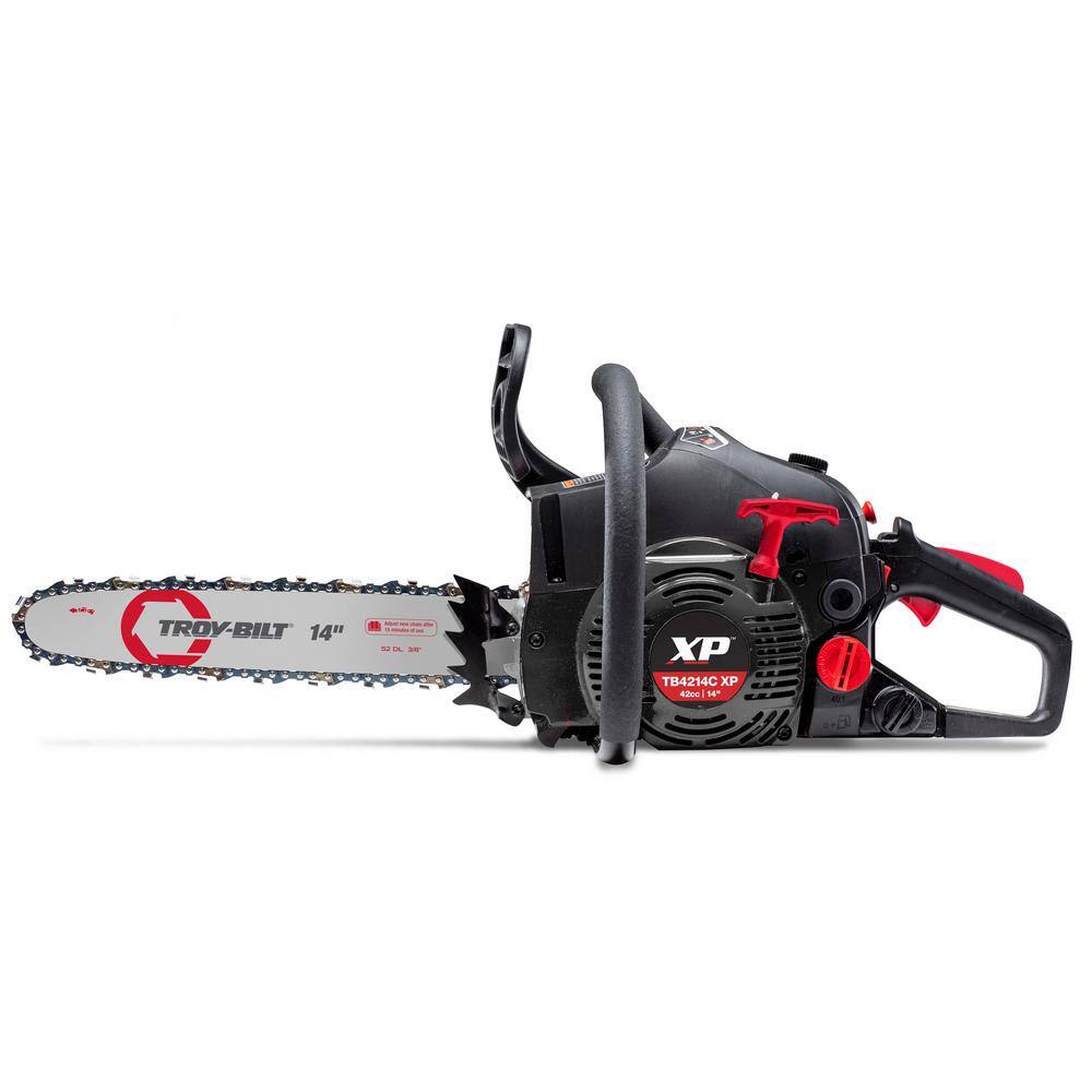 Troy-Bilt XP 14 in. 42cc 2-Cycle Lightweight Gas Chainsaw with Adjustable Automatic Chain Oiler and Heavy-Duty Carry Case TB4214C XP