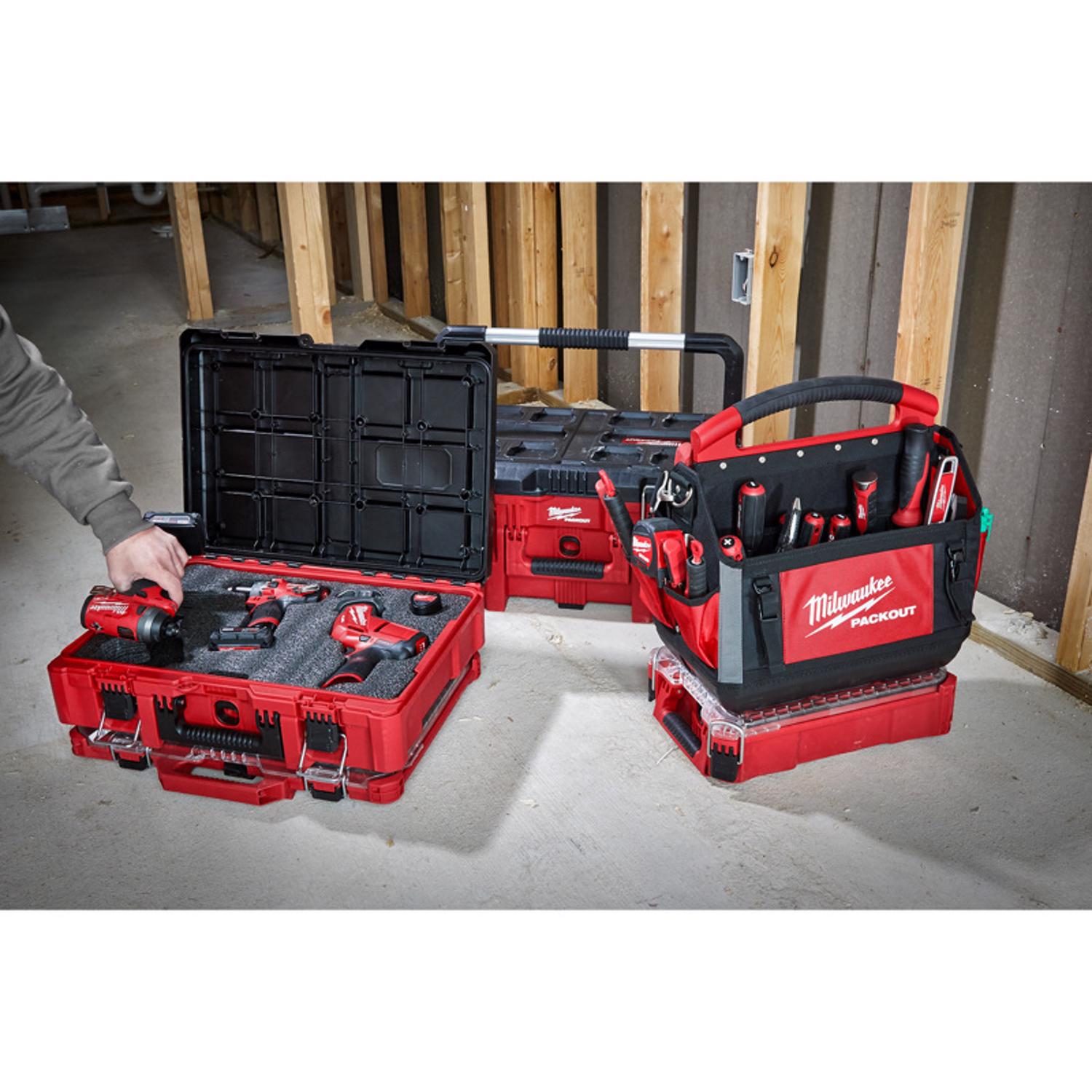 MW Packout 20 in. Tool Case with Foam Insert Black/Red