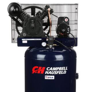 Campbell Hausfeld 80 Gal. Vertical Two Stage Stationary Electric Air Compressor 14CFM 5HP 230V 1PH (HS5180) HS5180