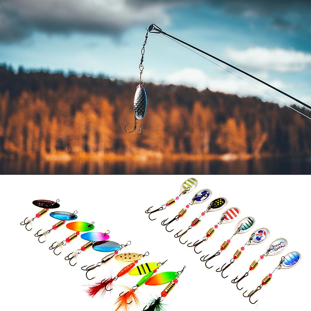 16pcs Sequins Fishing Lure Kit 3.5g-5.5g Artificial Bait With Treble Hook Fishing Accessory