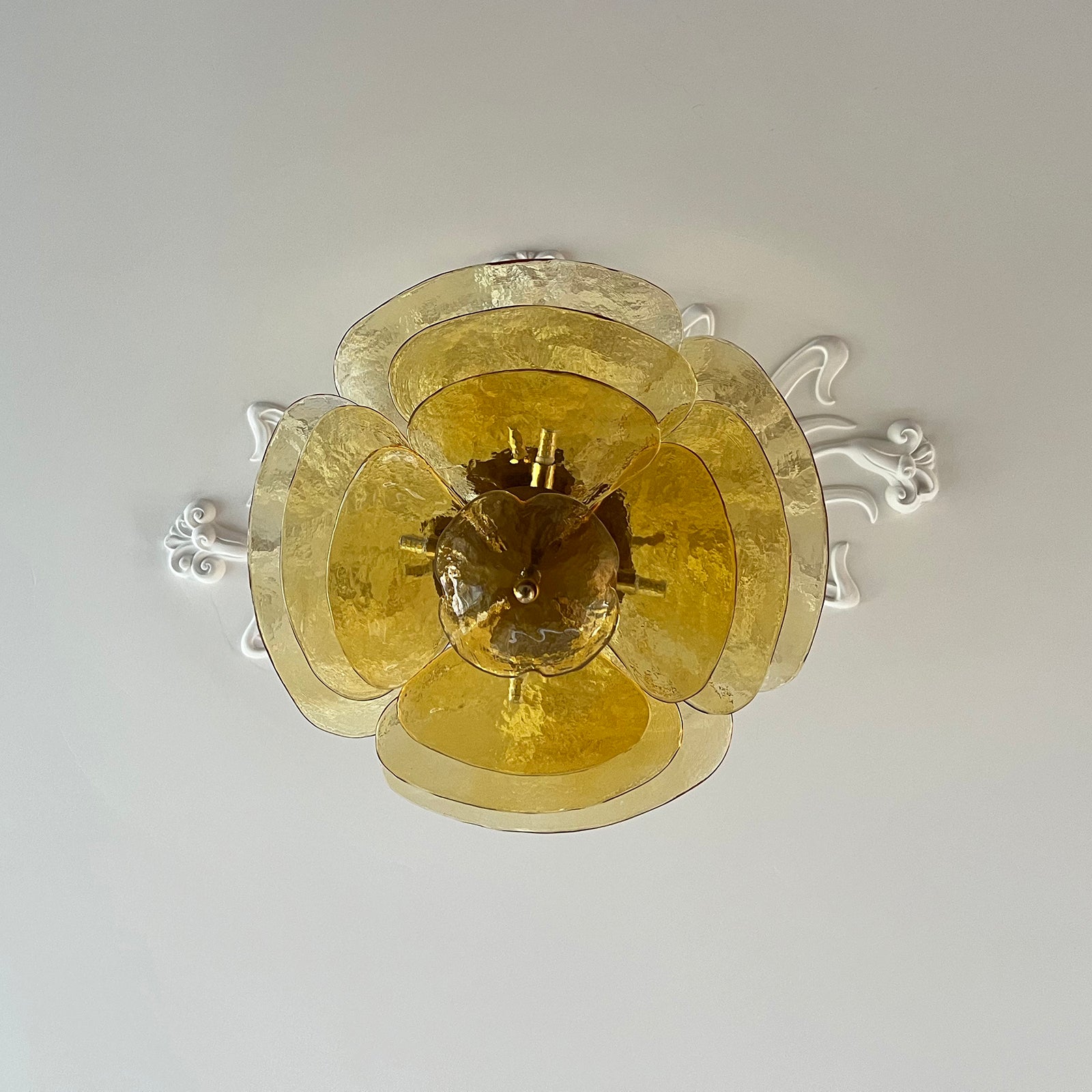 Petals Gold Murano Chandelier