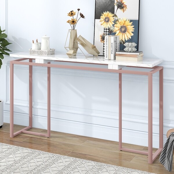 Modern Console Table Entryway Table with Metal Frame