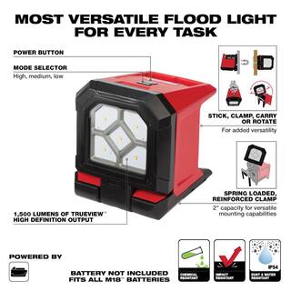 MW M18 18-Volt 1500 Lumens Lithium-Ion Cordless Rover LED Mounting Flood Light (Tool-Only) 2365-20