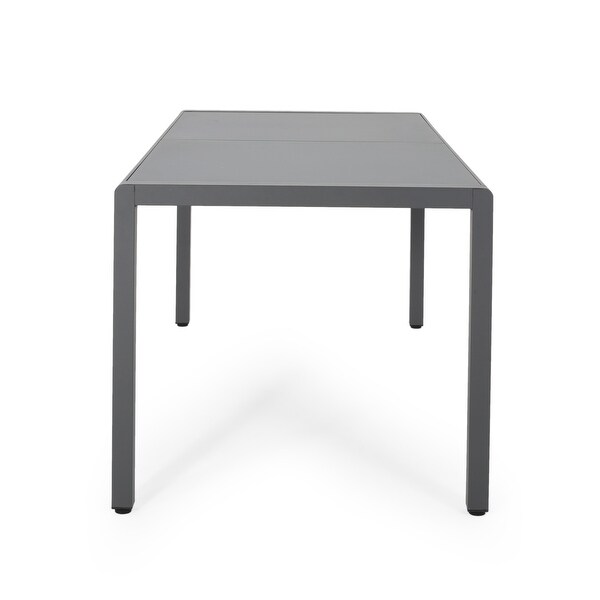 Cape Coral Outdoor Aluminum Dining Table with Tempered Glass Table Top by Christopher Knight Home