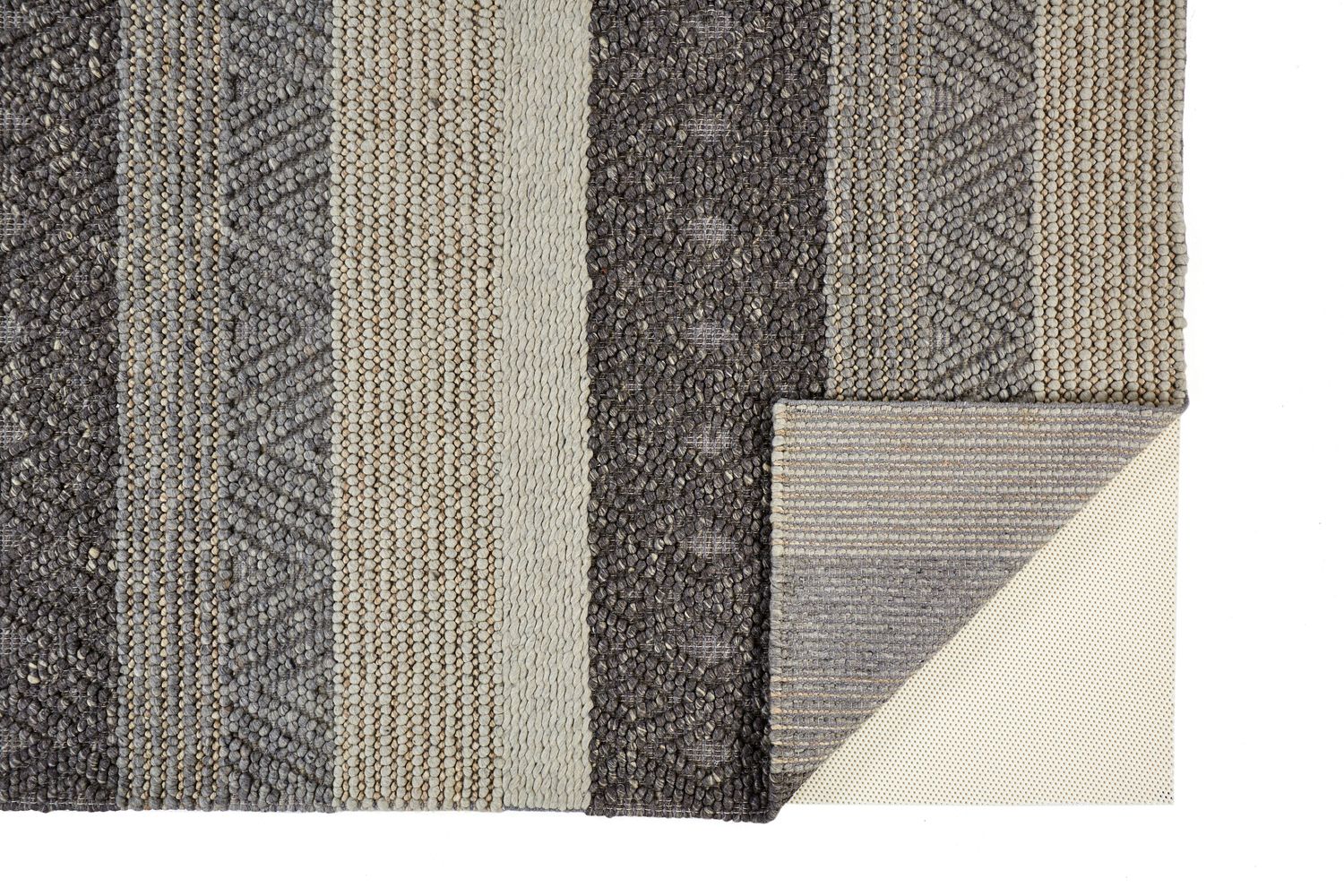 Genet Hand Woven Chracoal Gray and Tan Rug by BD Fine