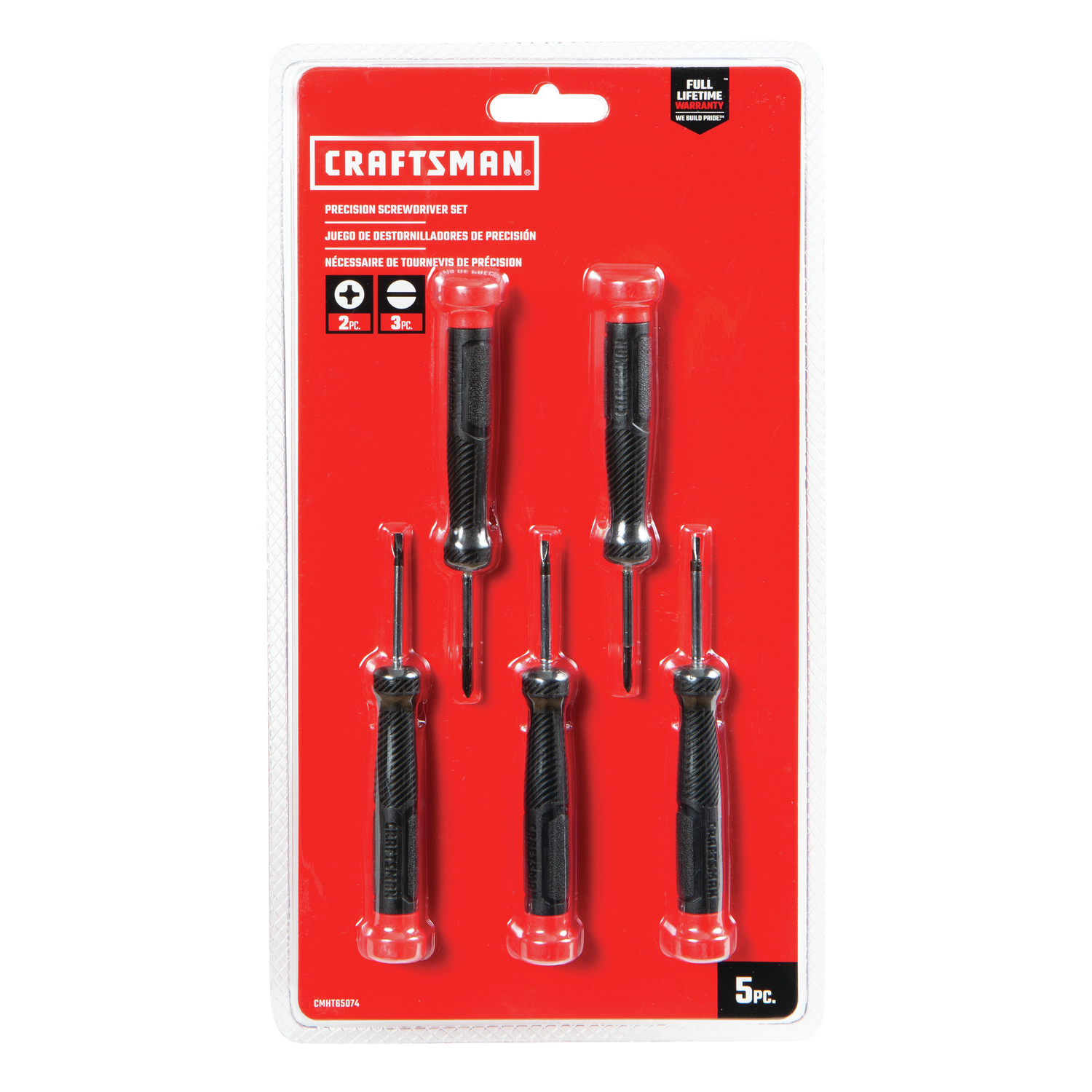 Craftsman 1-1/2 in. L Phillips/Slotted Precision Screwdriver Set 5 pc