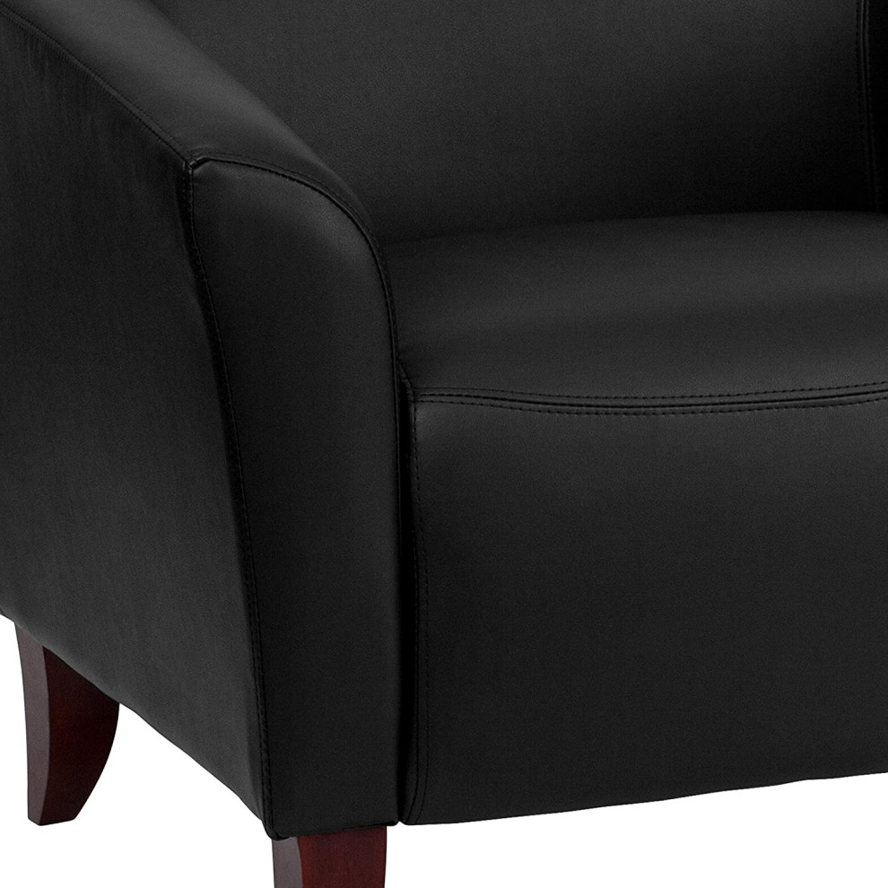 Contemporary Accent Chair  Faux Leather Seat and Slightly Curved Back   Transitional   Armchairs And Accent Chairs   by Decor Love  Houzz