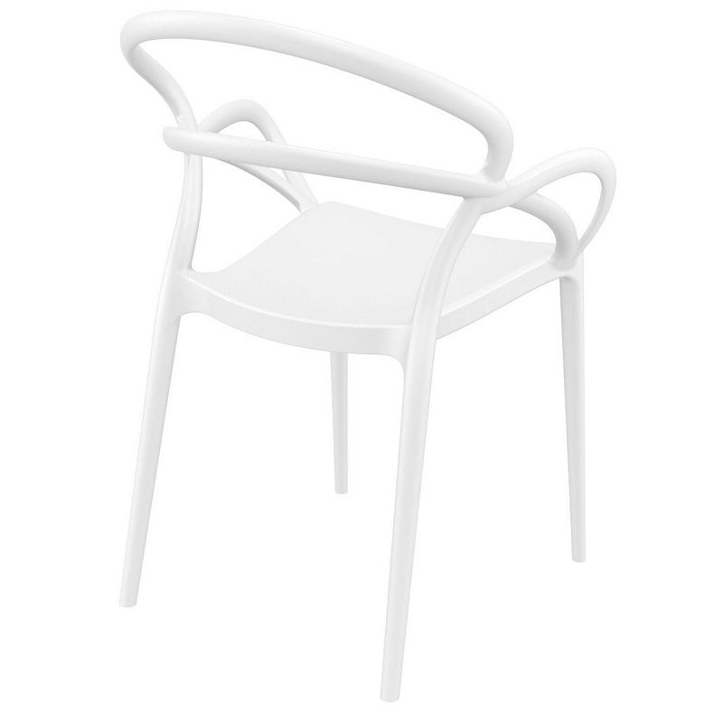 33 White Outdoor Patio Round Dining Arm Chair