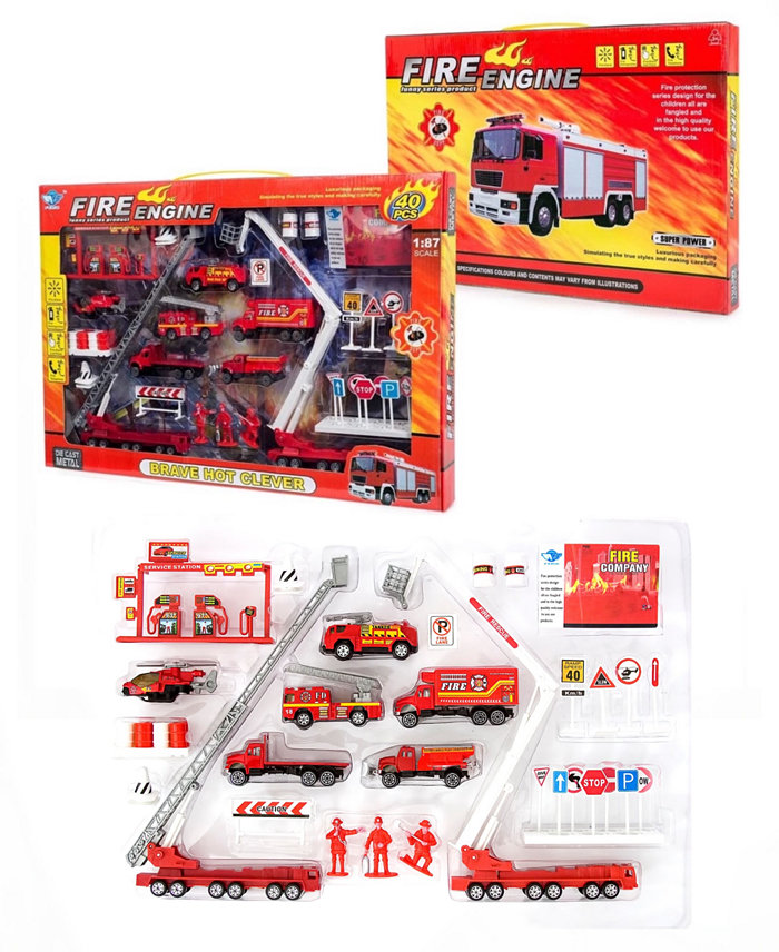 Big Daddy Mini Fire Rescue Vehicles  40 Pieces Set