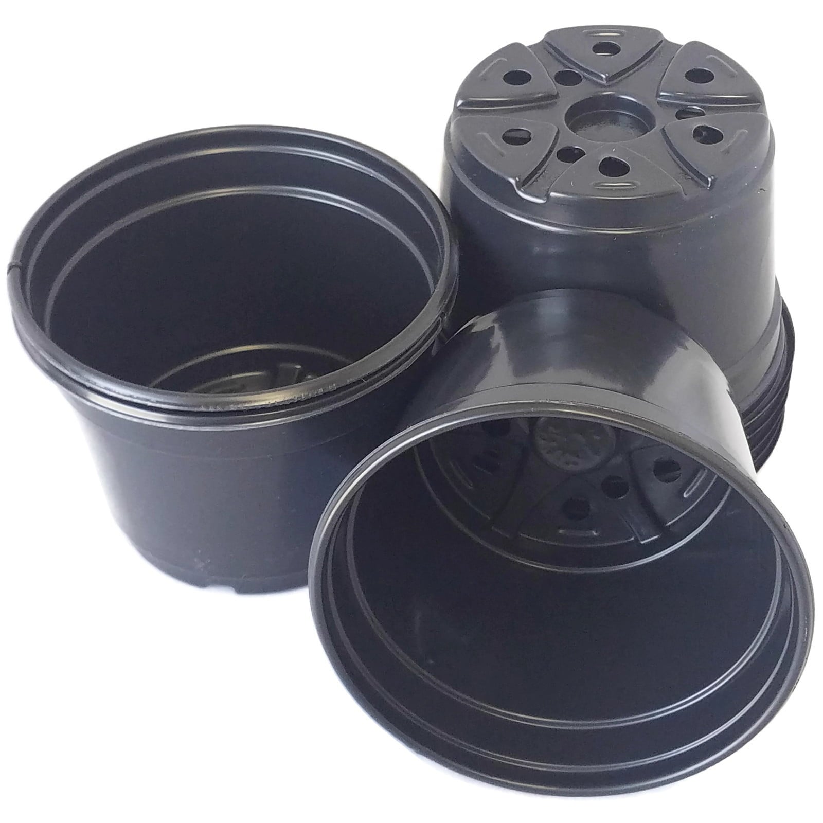 Landmark 5" Black Plastic Round Nursery Pot, Qty. 25