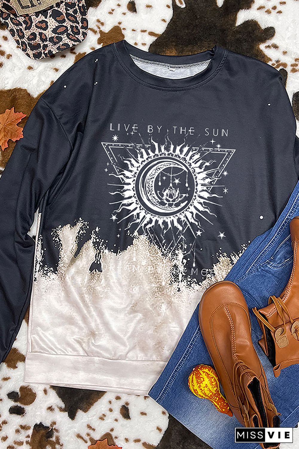 Live By The Sun Dream By The Moon Sweatshirt Women Wholesale