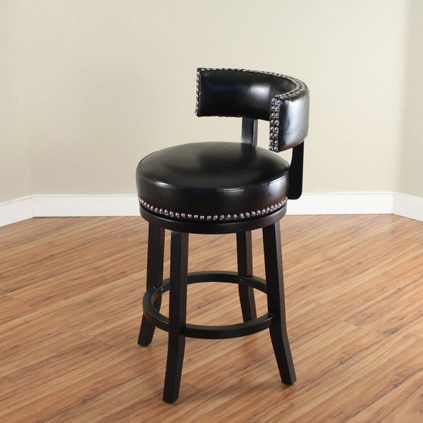 Mossoro Swivel Faux Leather Upholstered Wood Counter Stool