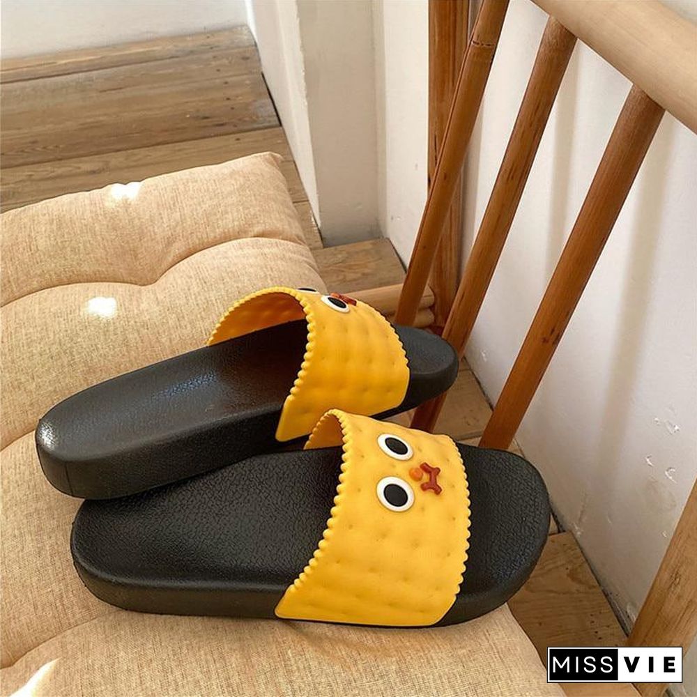 Cute Cartoon Indoor Outside Slippers Women Bathroom Shower Slippers Anti-slip Home Floor Shoes Lovers Beach Slides Sandals