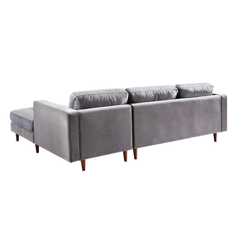 Como Grey Velvet Sectional RAF