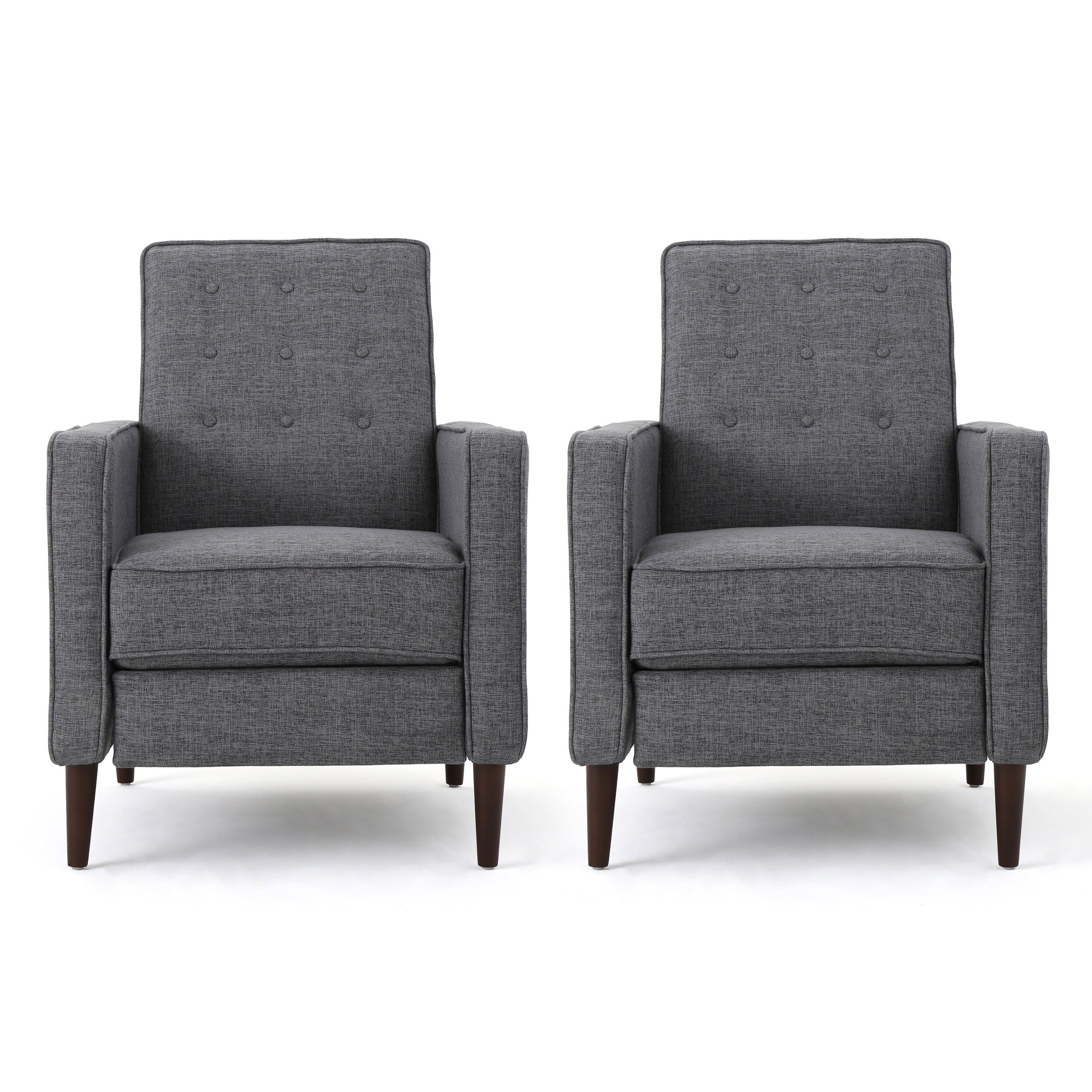 Marston Mid Century Modern Fabric Recliner (Set of 2)