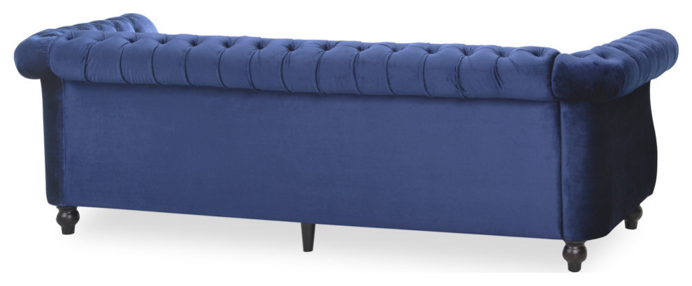 Garrison Tufted Chesterfield Velvet 3 Seater Sofa   Traditional   Sofas   by GDFStudio  Houzz