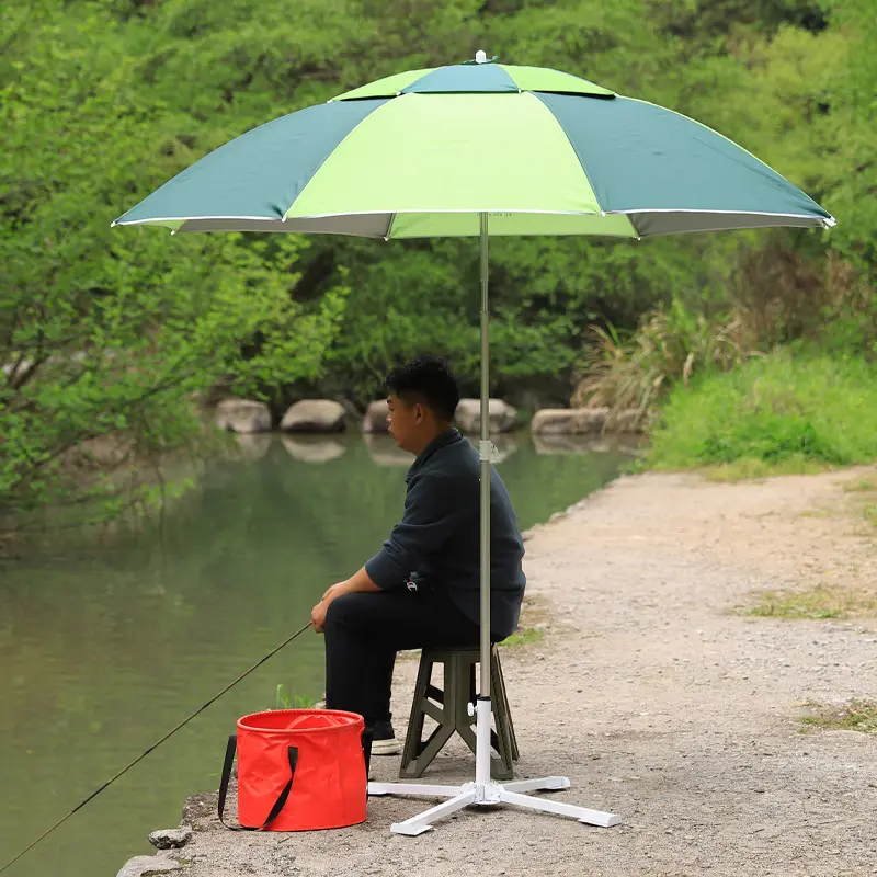 Cross Thickened Solid Load bearing Strong Folding Portable Four Legs Triangle Outdoor Picnic Fishing Advertising Beach Umbrella