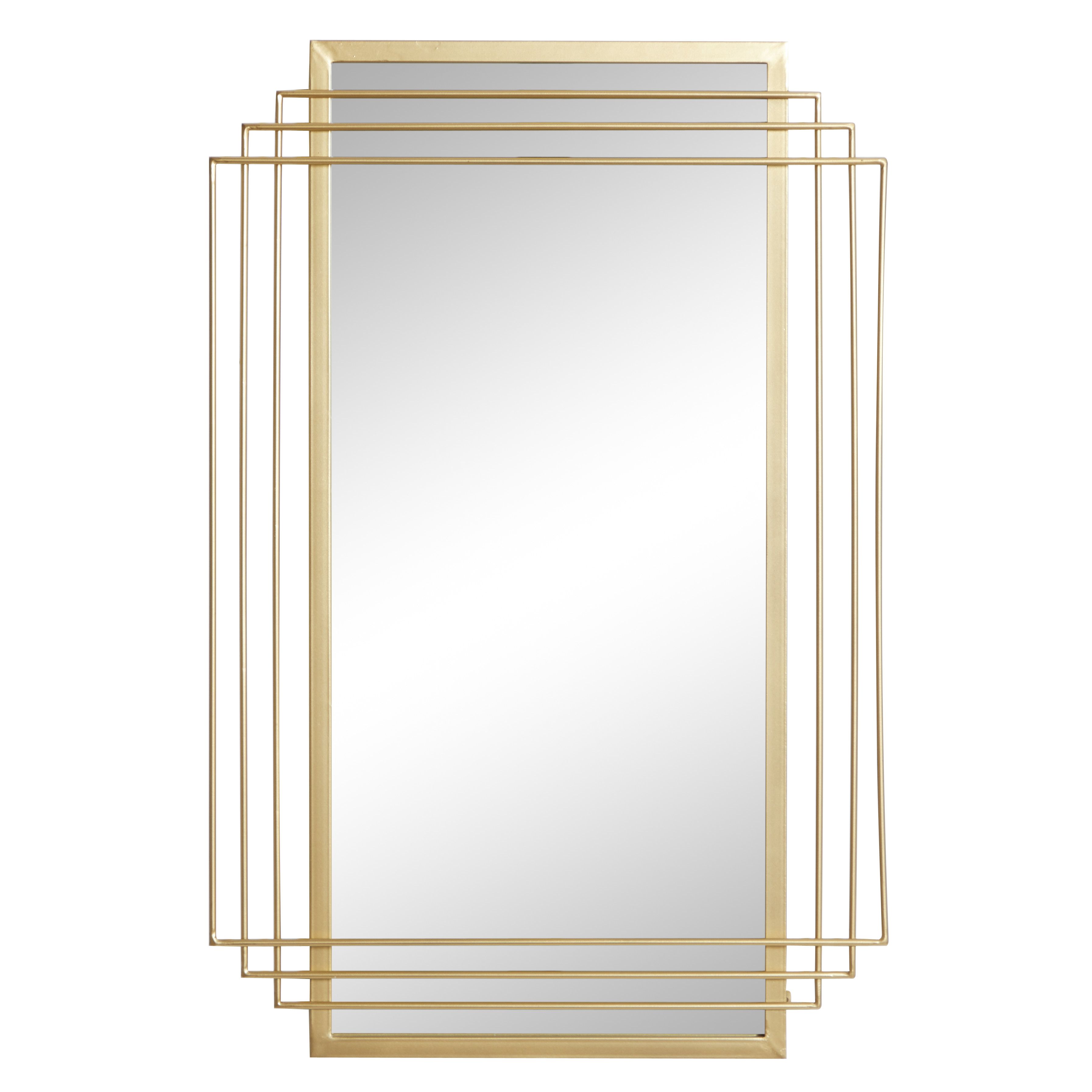 CosmoLiving by Cosmopolitan Gold Glam Metal Wall Mirror 36 x 24