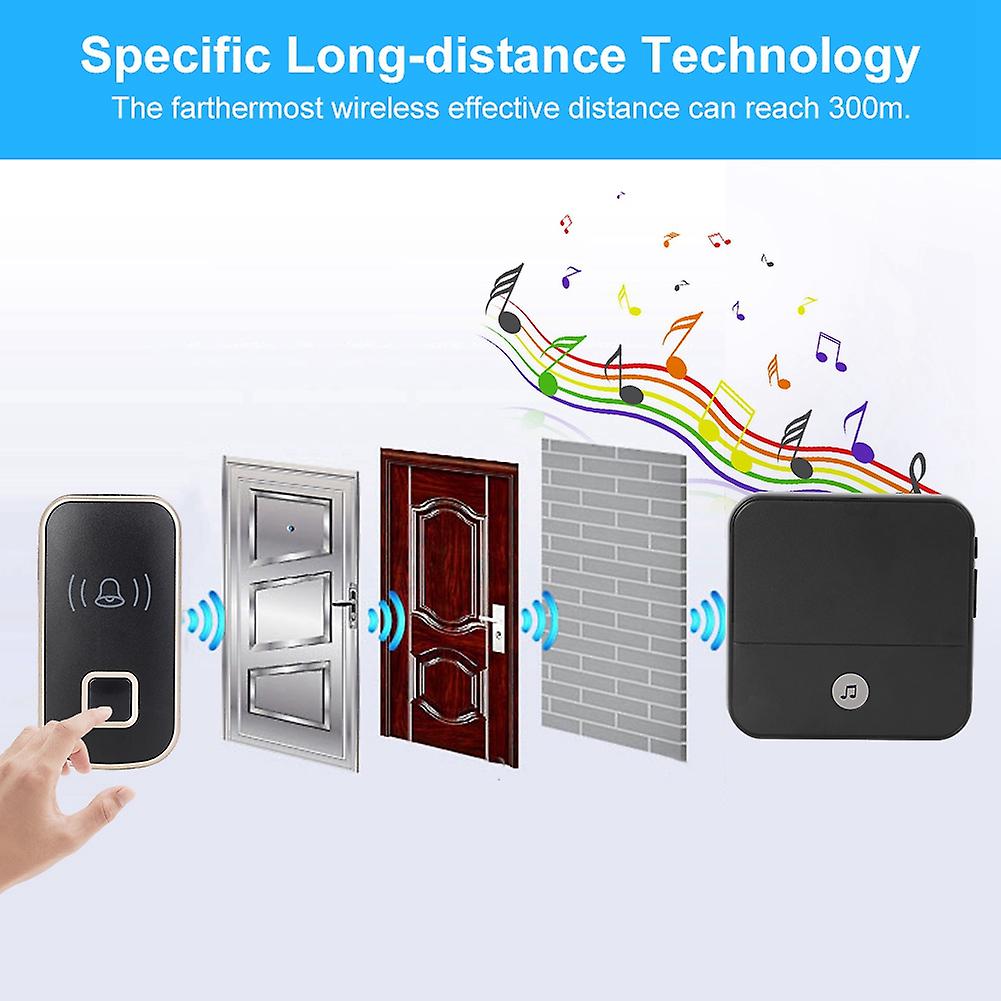 110db Wireless Chime Bell 300m Remote Doorbell Elderly Deaf Caller 1*receiver  2*transmitter