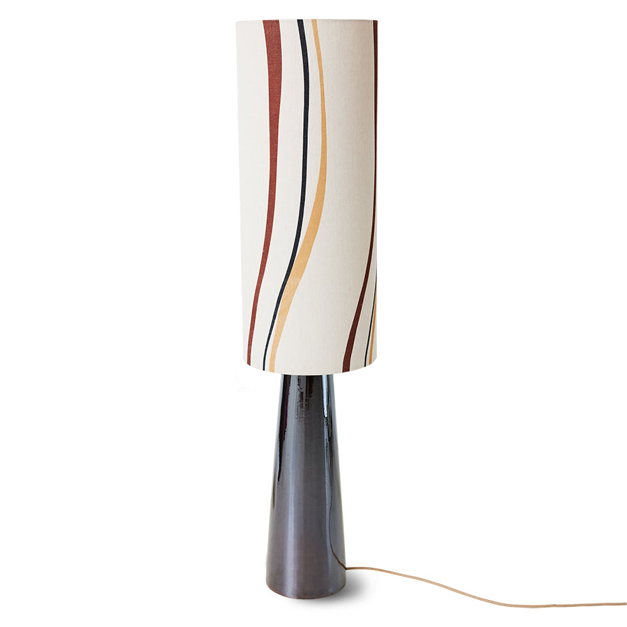 Retro cone floor lamp - brown & swirl shade